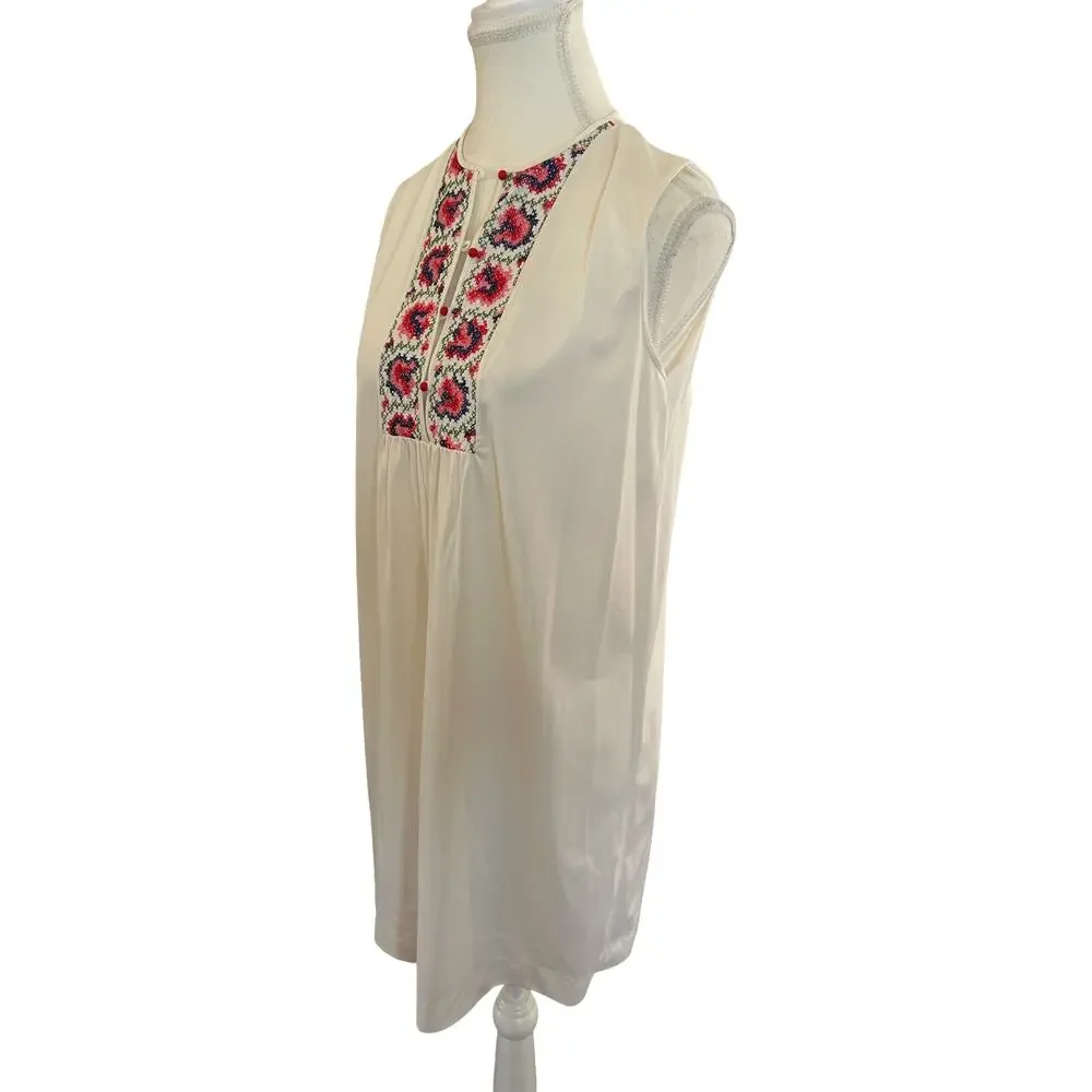 Vintage 1970s Embroidered Nightgown + Housecoat Set •  2‑Piece Set - Picture 7 of 8